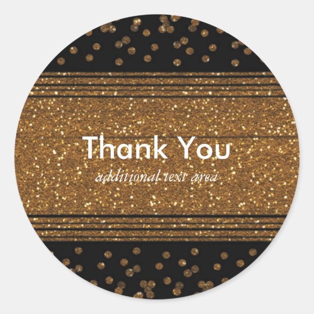 Stickers Black Faux Brossé Gold Parties scintillan (Devant)