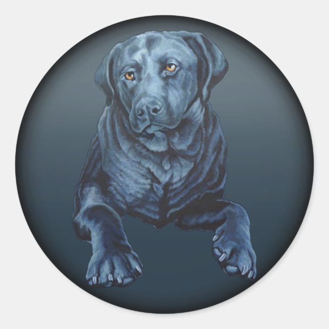 Stickers Black Lab Blue Dog Art Stickers (Devant)