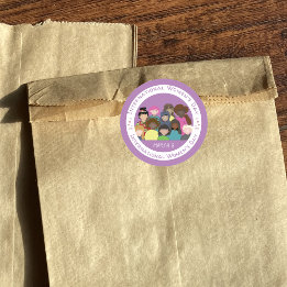 Stickers blancs violets de la Journée internationa