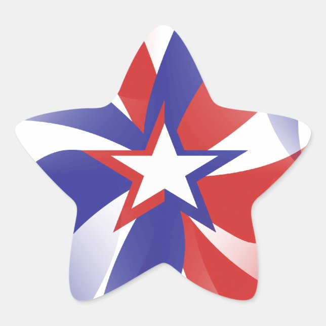 Stickers Bleu et Bleu Rouge Patriotique Dazzle Me (Devant)
