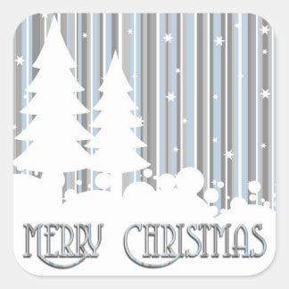 Stickers - Bleu & Gris - Étoiles & Neige