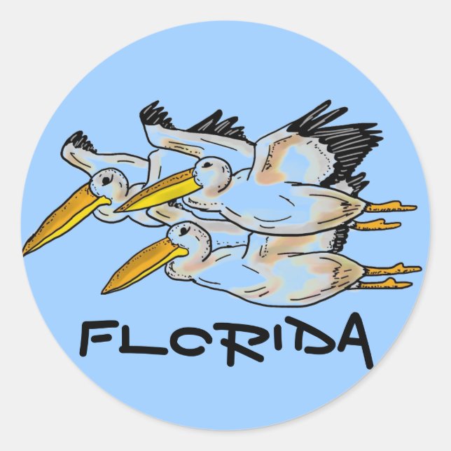 stickers bleu pélican de Floride (Devant)