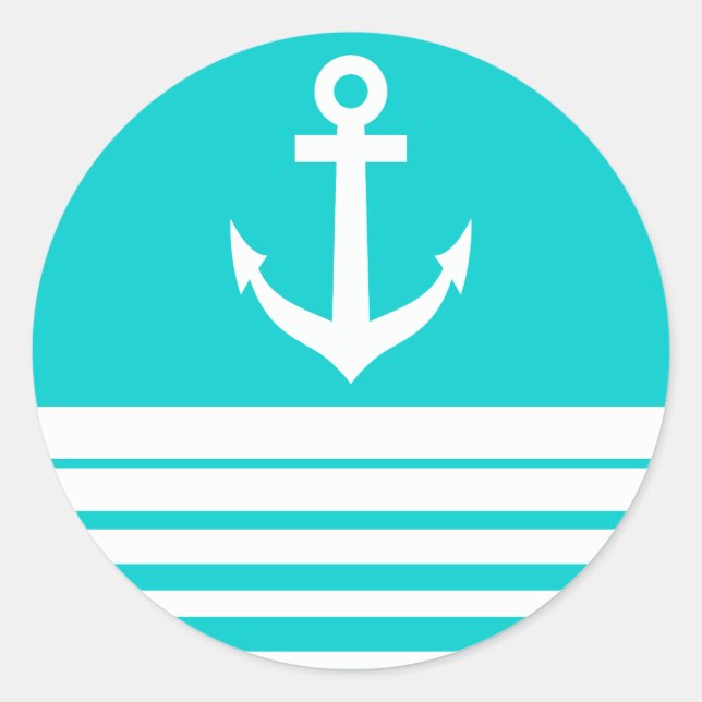 stickers bleu turquoise avec ancre de navire (Devant)