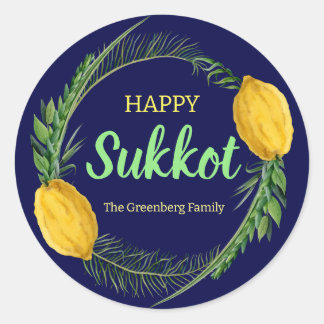 Stickers Bleus Sukkot Lulav Joyeux