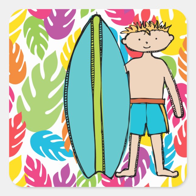 Stickers Blond Boy Surfer (Devant)