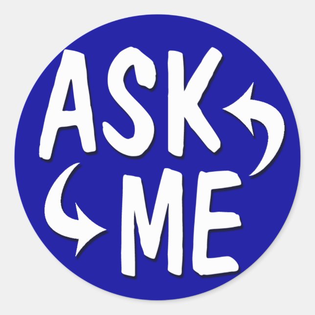 Stickers Blue Ask Me (Devant)
