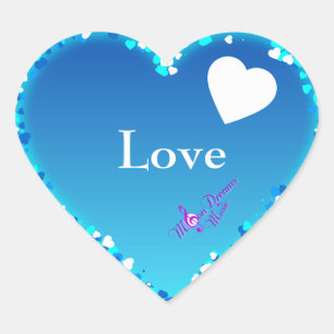 Stickers Blue Heart Love