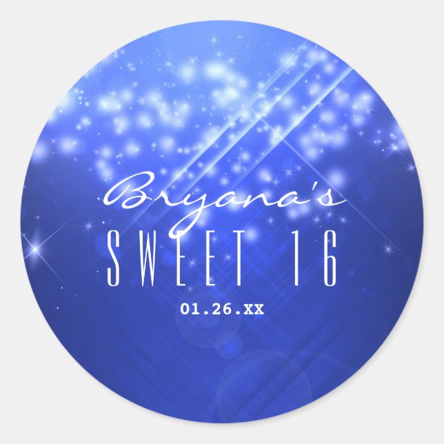 Stickers Blue Sparkle Glam Club Vibe (Devant)