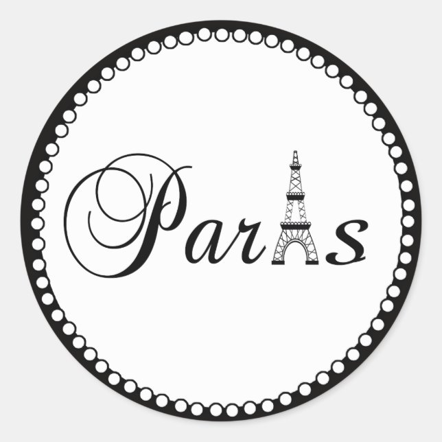 Stickers Boîte à gâteaux Paris Mariage Favor (Devant)