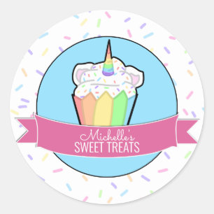Stickers Boîte de boulangerie Rainbow Unicorn Cupc