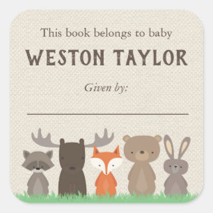 Stickers Boîtes à thème Woodland pour Baby shower