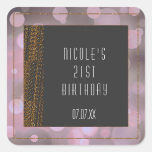 Stickers Bokeh Glam Pink Grey & Gold Favoriser