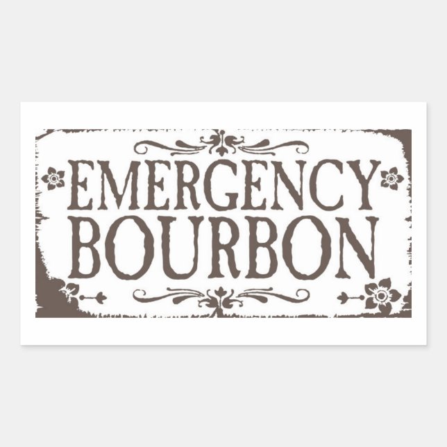 Stickers Booze d'urgence - Bourbon (Devant)