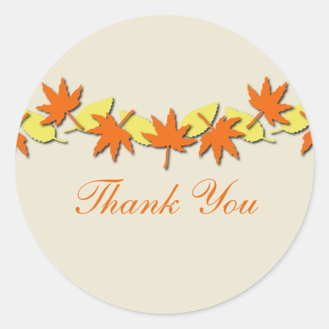 Stickers Bordure Feuilles Automne, Orange/Jaune (Devant)