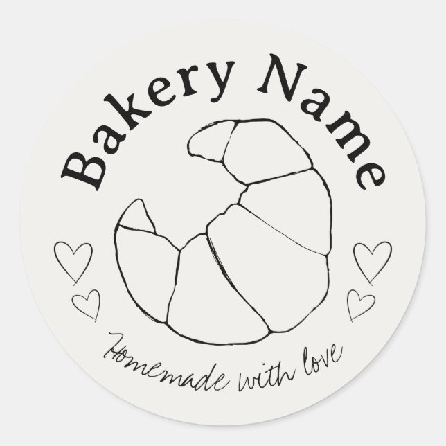 Stickers boulangerie sur mesure | Croissant & Coeu (Devant)