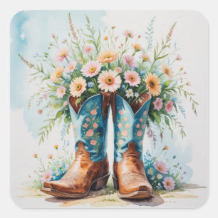 Stickers Bouquet Bottes pour fille   Thème occiden