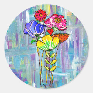 Stickers Bouquet de fleurs colorées