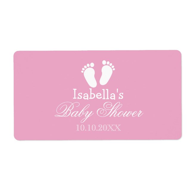 stickers bouteille d'eau baby shower avec empreint (Devant)