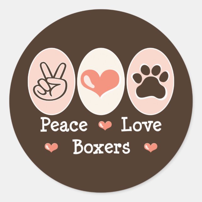 Stickers Boxers Peace Love (Devant)