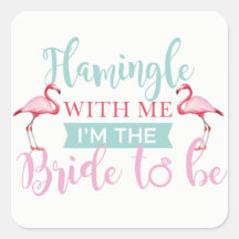 Stickers Bride Flamingle Rose Personnalisé