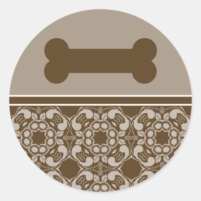 Stickers Brown élégant pour os de chien (Devant)