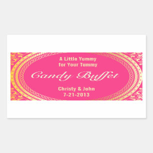Stickers Buffet bonbons en or et rose