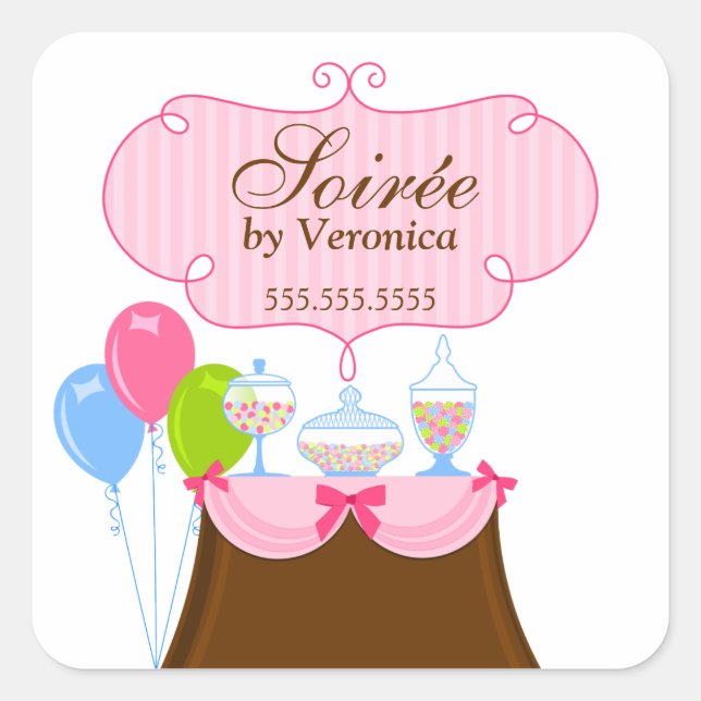 Stickers Buffet de bonbons et Tables de dessert (Devant)