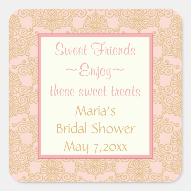 Stickers Buffet Pink Gold Filigree (Devant)