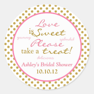 Stickers Buffet Pink Gold White Polka Dot