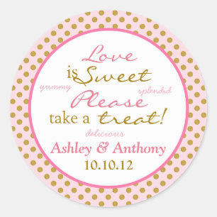 Stickers Buffet Polka Dot Rose or blanc bonbon
