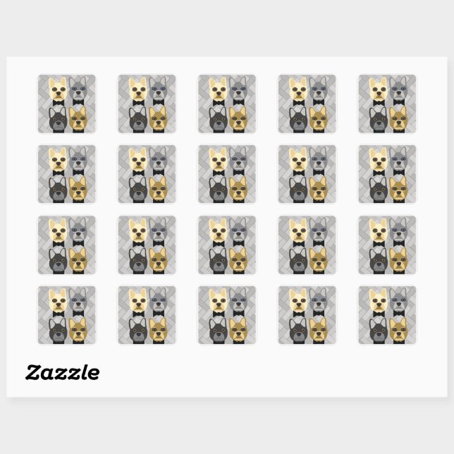 Stickers Bulldog français (Feuille)