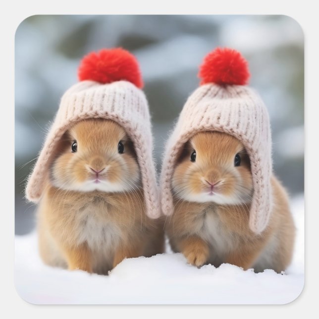 Stickers Bunnies Neige (Devant)