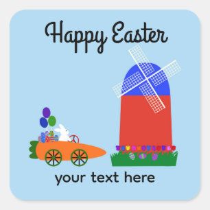 Stickers Bunny Riding Carotte Car #4-2
