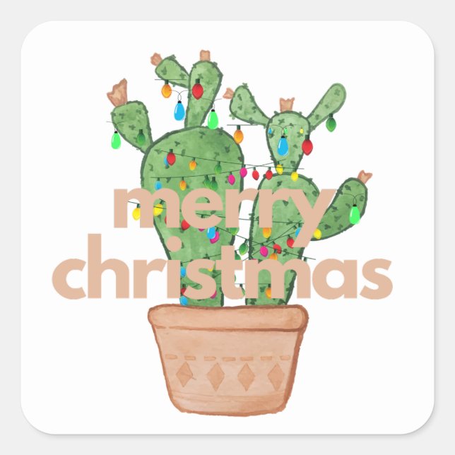 Stickers Cactus de Noël Joyeux Sud-Ouest (Devant)