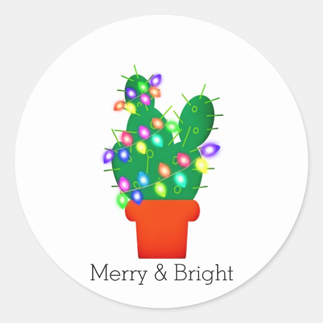 Stickers Cactus de Noël mignons et brillants (Devant)