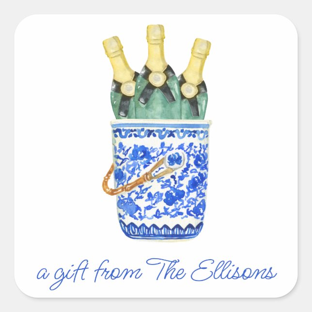 Stickers Cadeau Chinoiserie Watercolor (Devant)