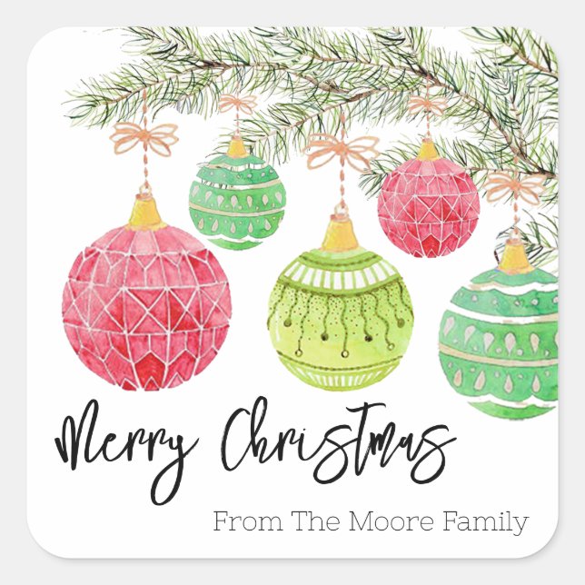 Stickers Cadeau de la branche de l'arbre de Noël (Devant)