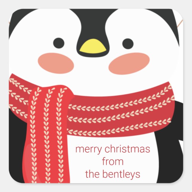 Stickers Cadeau de Noël personnalisés de mignonett (Devant)