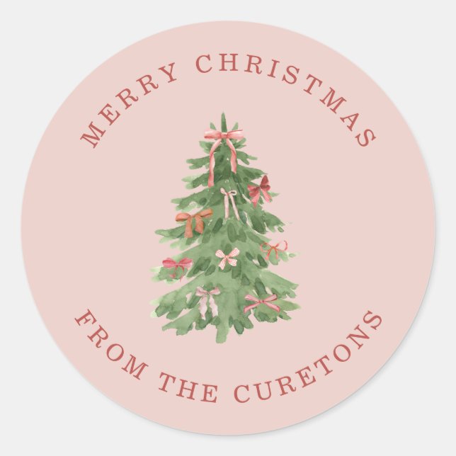Stickers Cadeau de Noël pour fille rose mignonne (Devant)