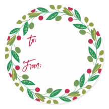 Stickers Cadeau de Noël Wreath