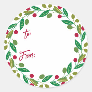 Stickers Cadeau de Noël Wreath