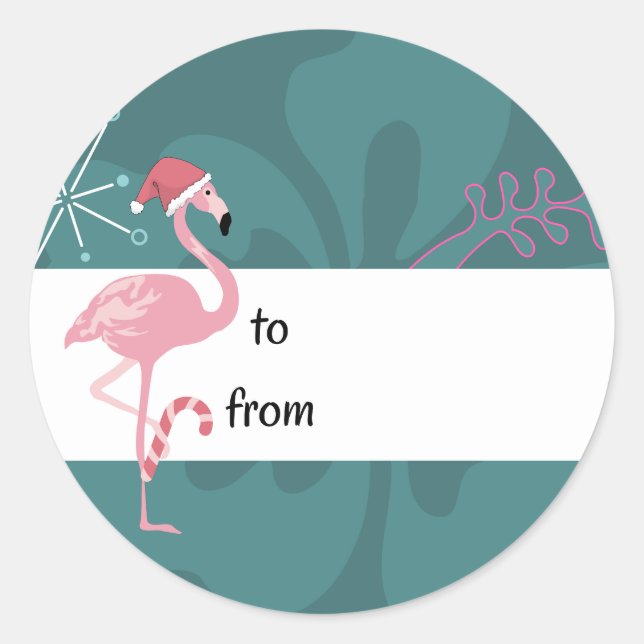 Stickers Cadeau Flamant rose (Devant)