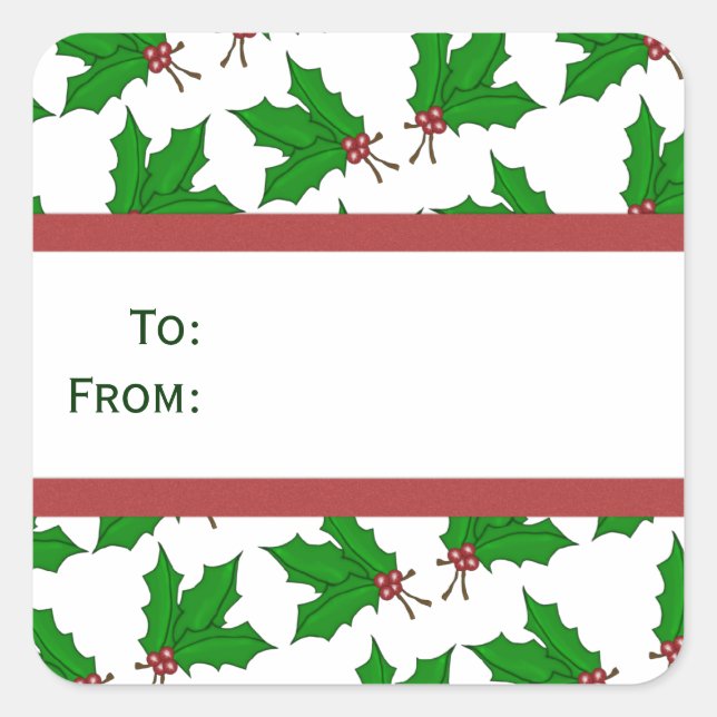 Stickers Cadeau Holly de Noël (Devant)