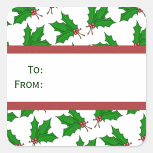 Stickers Cadeau Holly de Noël