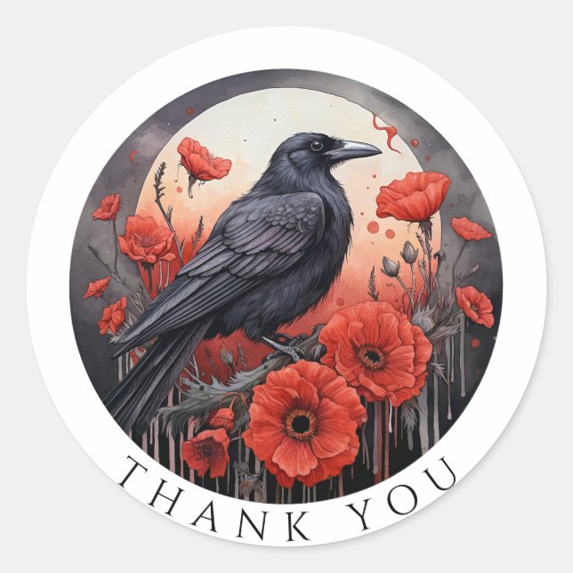 Stickers Cadeau Merci Sticker Fleurs d'Oiseaux de  (Devant)