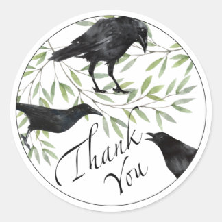 Stickers Cadeau Merci Sticker Fleurs d'Oiseaux de 