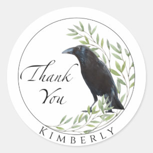 Stickers Cadeau Merci Sticker Fleurs d'Oiseaux de
