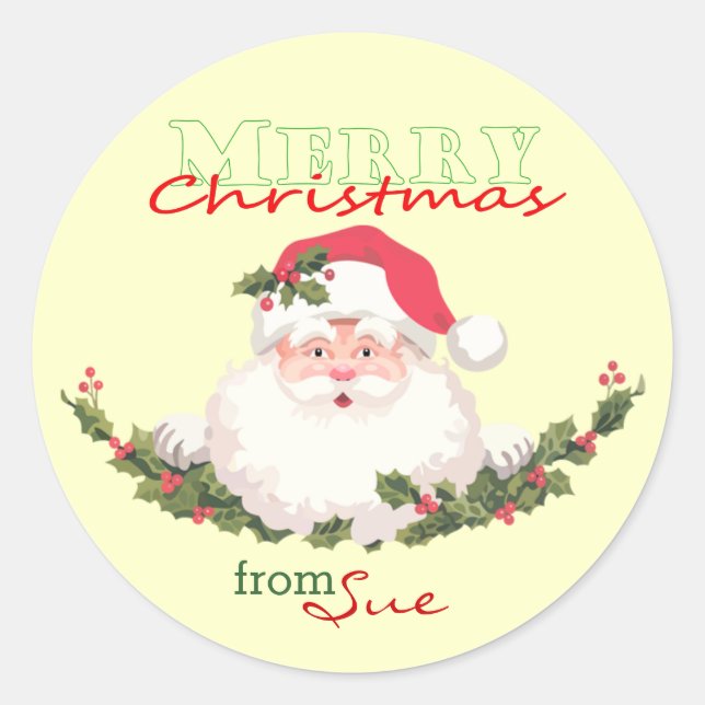 Stickers Cadeau père Noël Face Christmas (Devant)