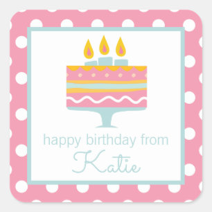 Stickers Cadeau Personnalisé Gâteau d'Anniversaire