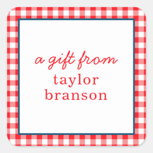 Stickers Cadeau Personnalisé Plaid Buffalo